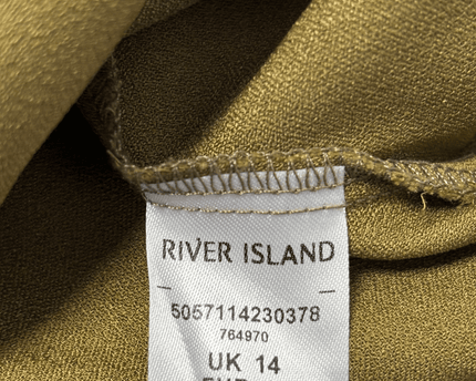 River Island Olive Green Embellished Strap Cowl Neck Cami Top