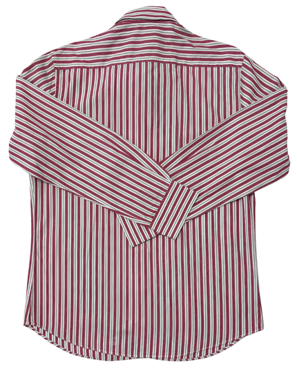 Massimo Dutti Red & White Striped Slim Fit Shirt
