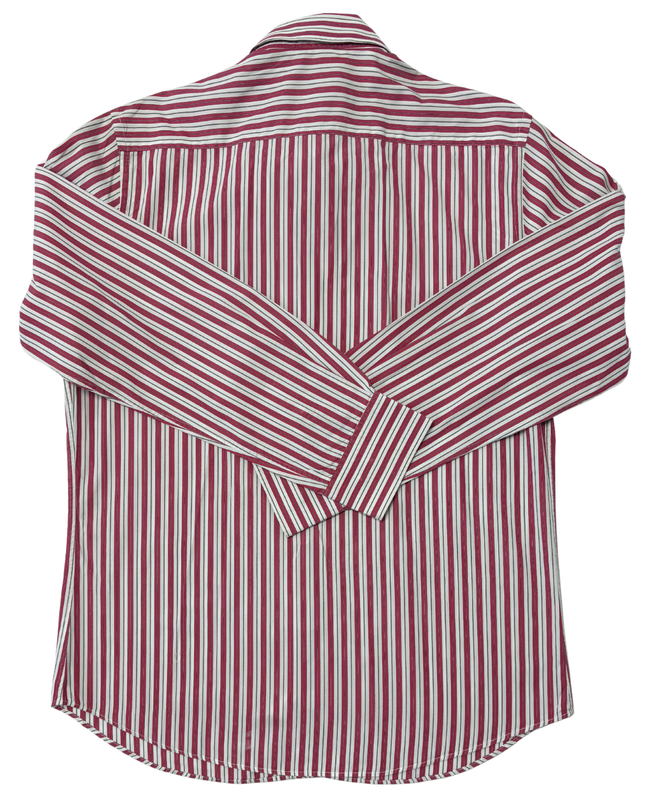 Massimo Dutti Red & White Striped Slim Fit Shirt