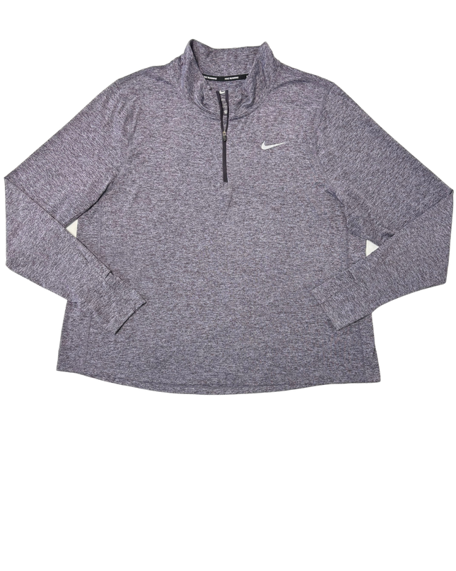 Nike Dri-FIT Heather Gray Running Quarter-Zip Pullover