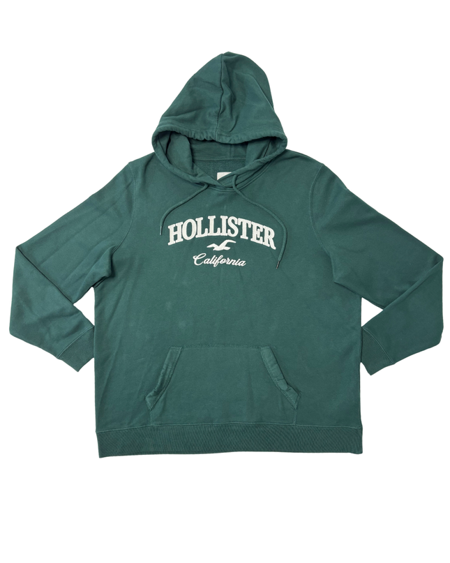 Hollister California Forest Green Embroidered Logo Hoodie