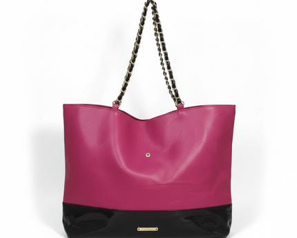 Juicy Couture Pink/Black Chain Strap Tote Bag