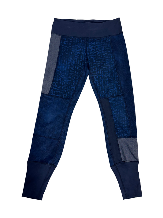 Lululemon Wunder Under Crop Leggings - Blue Geo Patchwork - S