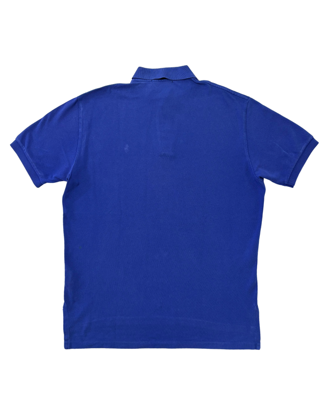 Ralph Lauren Orange Pony Royal Blue Piqué Polo Shirt - L