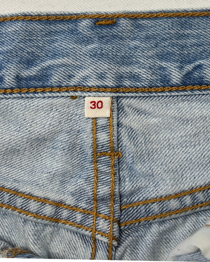 Levi's Super Light Wash Distressed Raw Hem Y2K Mini Skirt