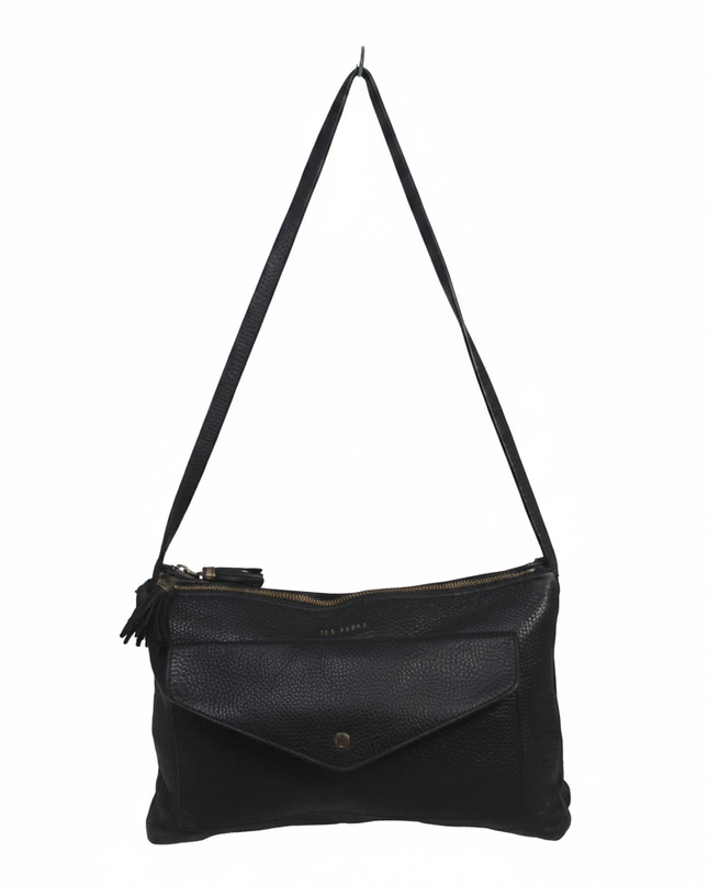 Ted Baker Black Pebbled Leather Crossbody Bag