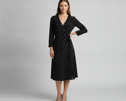 Abercrombie & Fitch Black Floral Print Button-Down Mini Dress