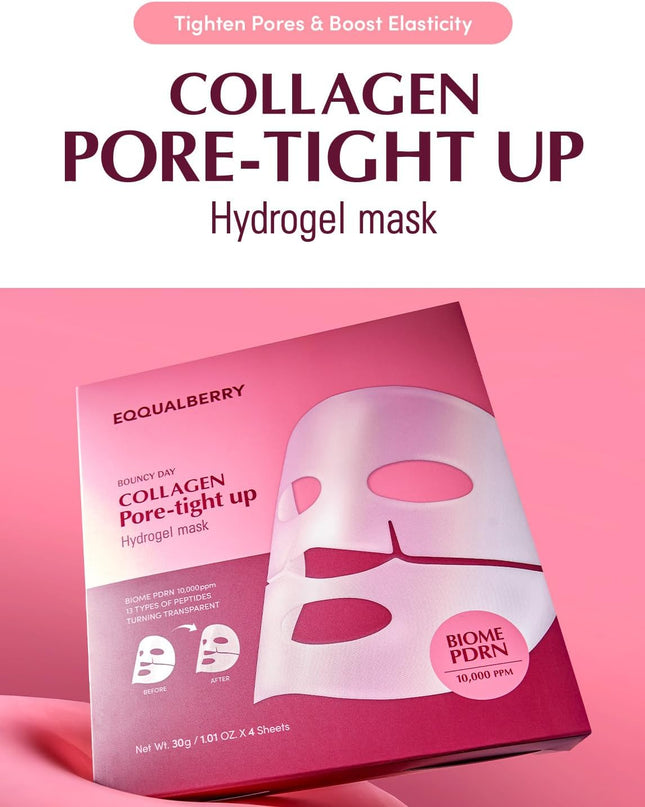 Eqqualberry Collagen Pore Tight Up Hydrogel Mask 4PCS