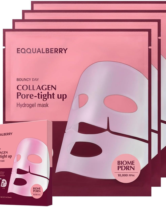 Eqqualberry Collagen Pore Tight Up Hydrogel Mask 4PCS
