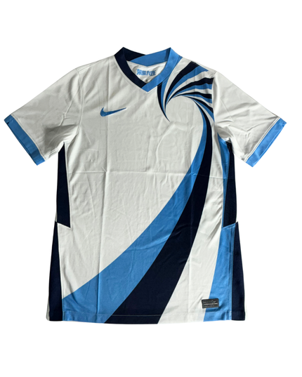Nike Dalian Shide Swirl Print White & Blue Dri-Fit Football Jersey - S