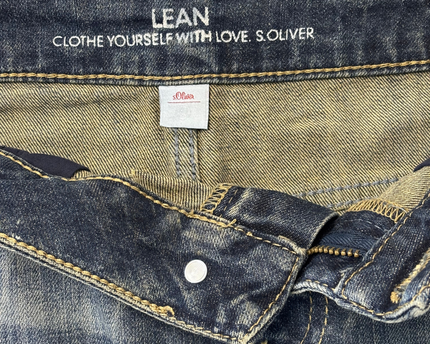 Oliver Lean Distressed Blue Wash Denim Skirt - XL | Waist: 34"