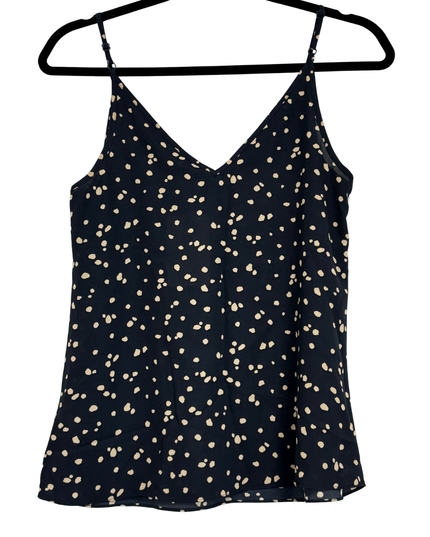 Primark Navy Blue Polka Dot V-Neck Spaghetti Strap Cami Top