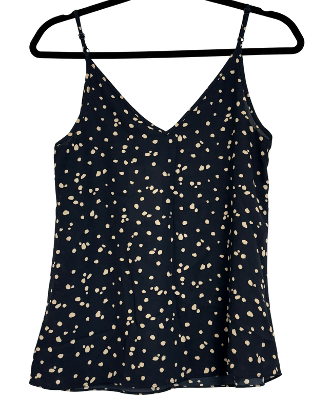 Primark Navy Blue Polka Dot V-Neck Spaghetti Strap Cami Top
