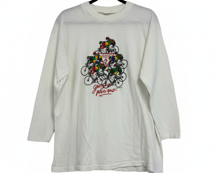 Vintage Guess Georges Marciano White Graphic Long Sleeve Tee