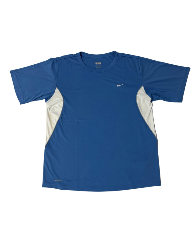 Nike FITDRY Blue & White Performance Training T-Shirt - M