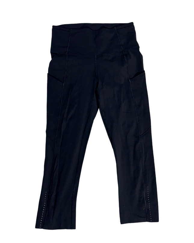 Lululemon Fast and Free High-Rise Crop Leggings with Side Pockets - Black - XS