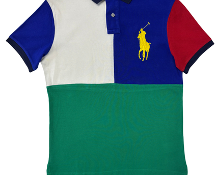 Ralph Lauren Custom Slim Fit Multicolor Block Piqué Polo Shirt - XS