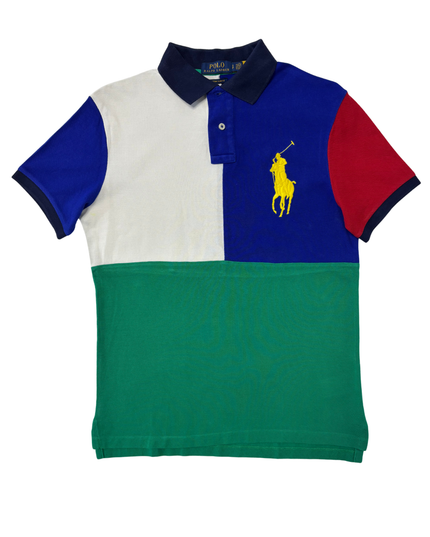 Ralph Lauren Custom Slim Fit Multicolor Block Piqué Polo Shirt - XS