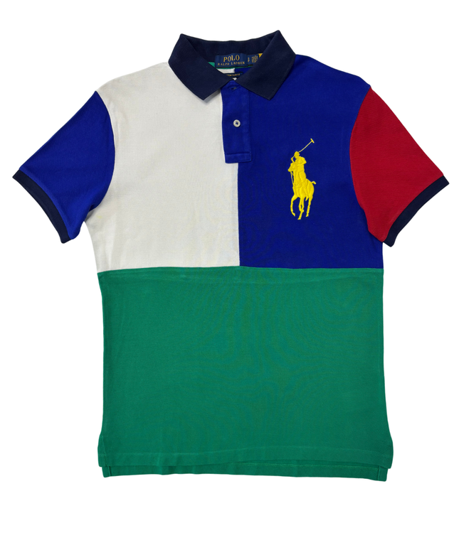 Ralph Lauren Custom Slim Fit Multicolor Block Piqué Polo Shirt - XS