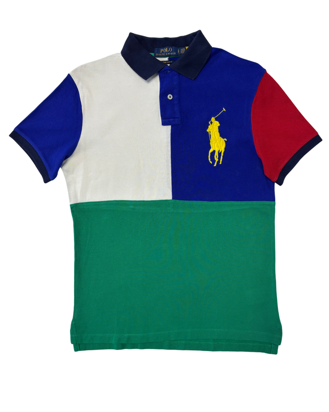 Ralph Lauren Custom Slim Fit Multicolor Block Piqué Polo Shirt - XS