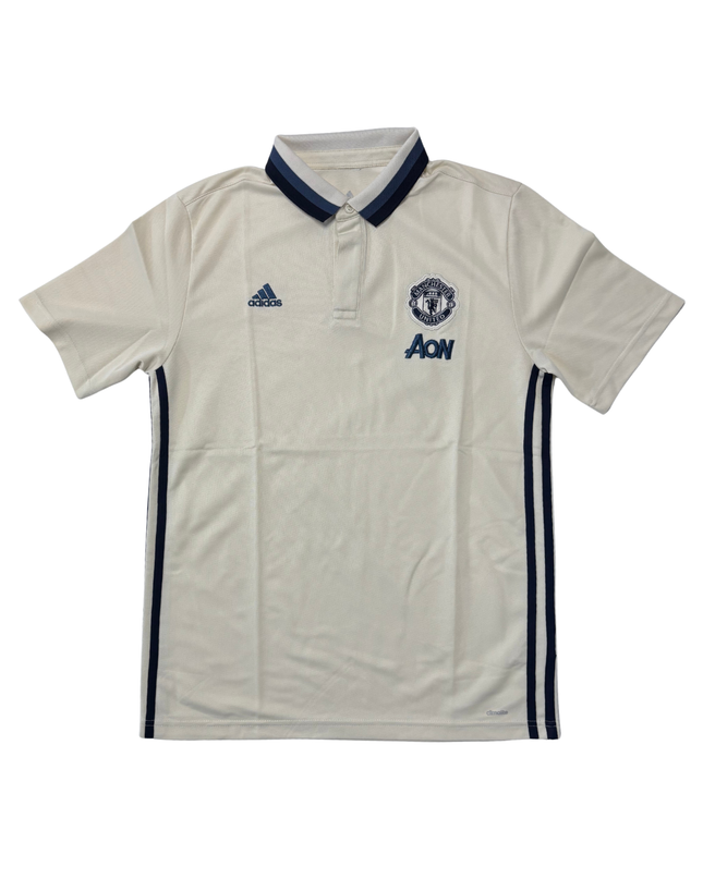 Adidas Manchester United AON White Climalite Polo Shirt S