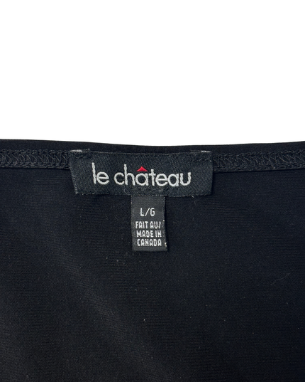 Le Château Black V-Neck Ruched Halter Top - XS