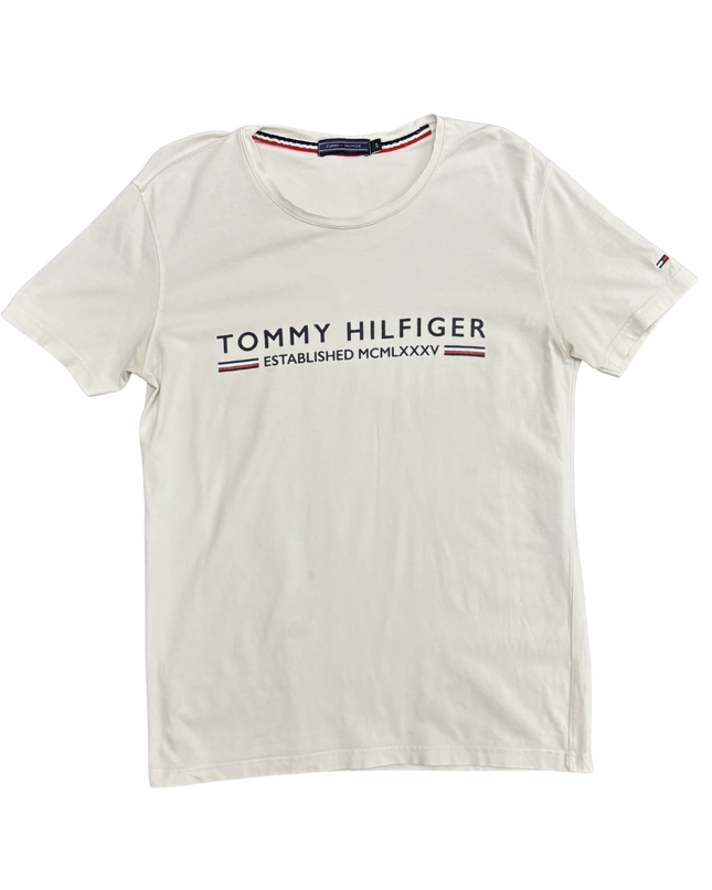 Tommy Hilfiger Established MCMLXXXV Graphic White T-Shirt - XS