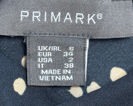 Primark Navy Blue Polka Dot V-Neck Spaghetti Strap Cami Top
