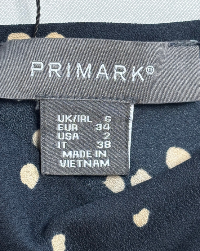 Primark Navy Blue Polka Dot V-Neck Spaghetti Strap Cami Top