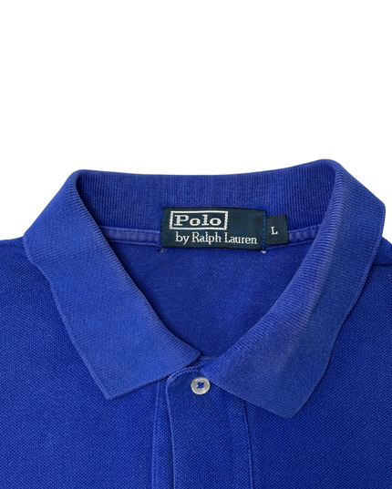Ralph Lauren Orange Pony Royal Blue Piqué Polo Shirt - L