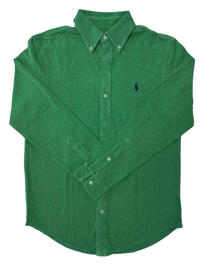 Ralph Lauren Featherweight Mesh Green Button-Down Shirt - XS