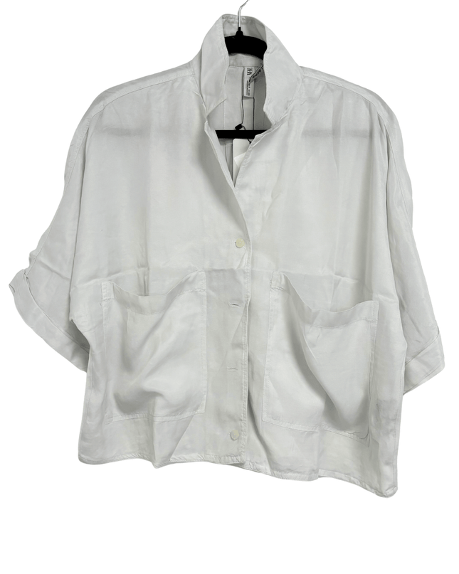 ZARA White Oversized Pocket Shirt