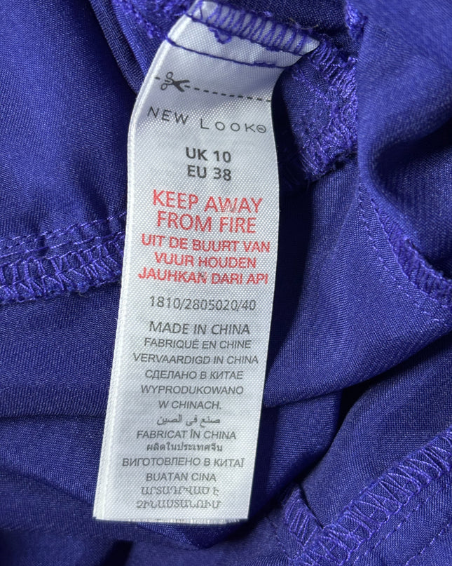 New Look Royal Blue Halter Neck Pleated Mini Dress