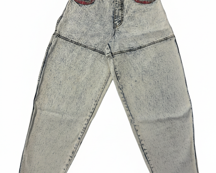 Get Used by Elie Acid Wash Blue Vintage High-Waisted Tapered Jeans