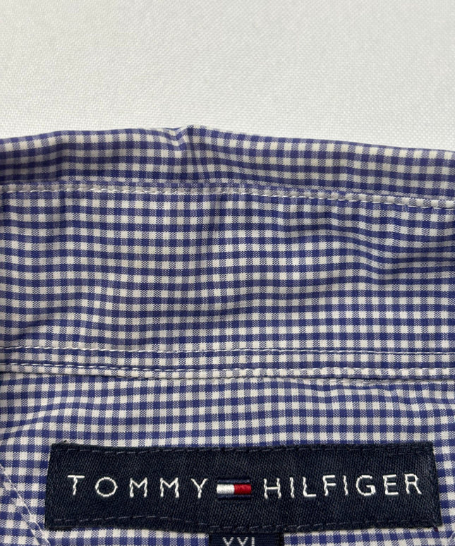 Tommy Hilfiger Blue Micro Gingham Long Sleeve Button-Down Shirt