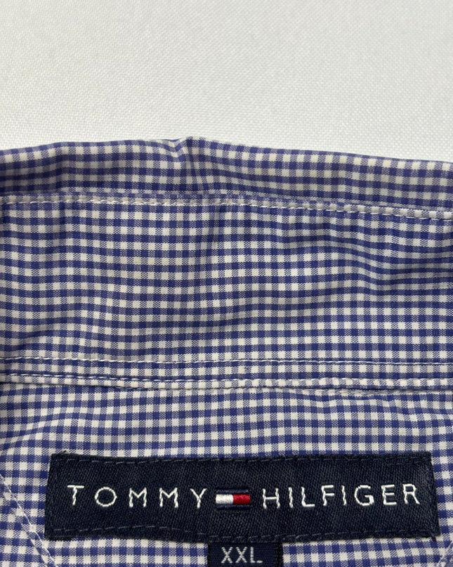 Tommy Hilfiger Blue Micro Gingham Long Sleeve Button-Down Shirt