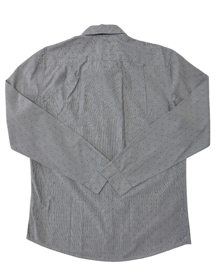 Lacoste Slim Fit Classic Long-Sleeve Gray Micro Dot Pattern Shirt