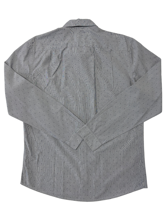 Lacoste Slim Fit Classic Long-Sleeve Gray Micro Dot Pattern Shirt