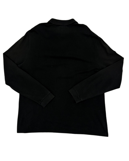 Lacoste Classic Fit Long Sleeve Cotton Piqué Black Polo Shirt - XL