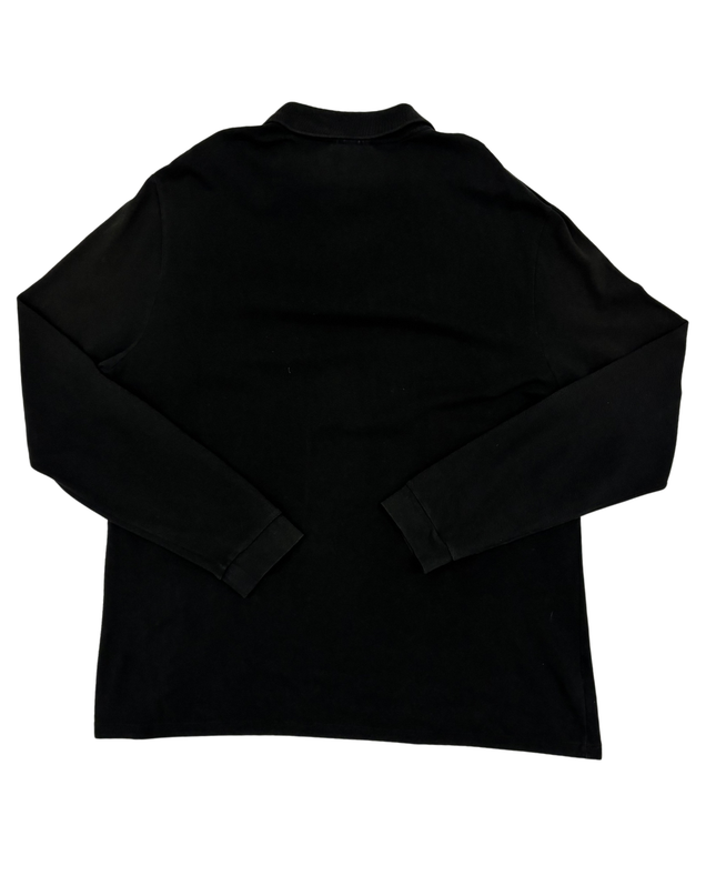 Lacoste Classic Fit Long Sleeve Cotton Piqué Black Polo Shirt - XL