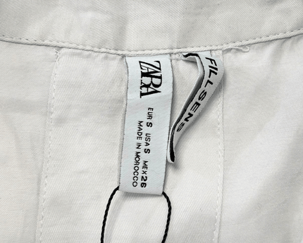 ZARA White Oversized Pocket Shirt