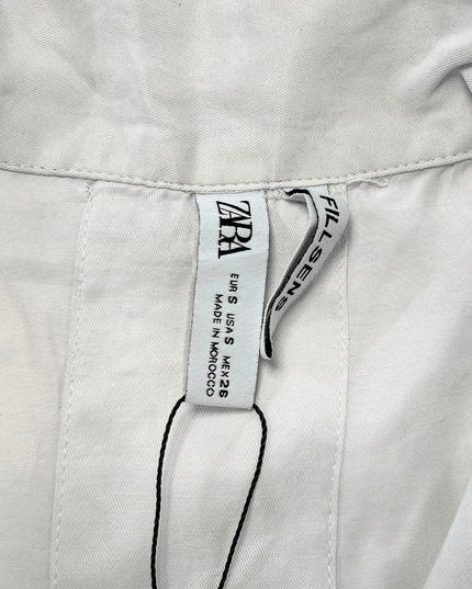 ZARA White Oversized Pocket Shirt