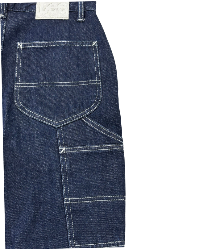 Lee Vintage Modern Dark Wash High Rise Dungaree Ankle Jeans