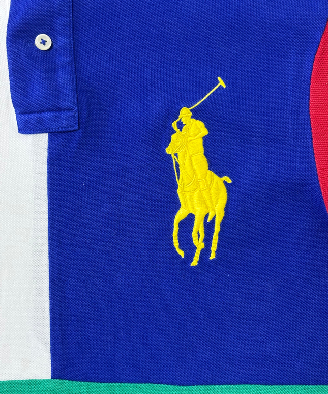 Ralph Lauren Custom Slim Fit Multicolor Block Piqué Polo Shirt - XS