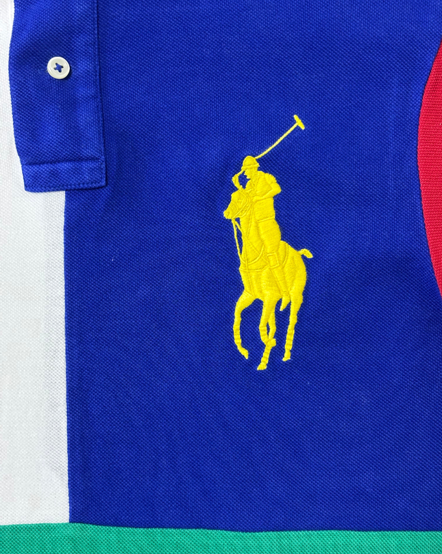 Ralph Lauren Custom Slim Fit Multicolor Block Piqué Polo Shirt - XS