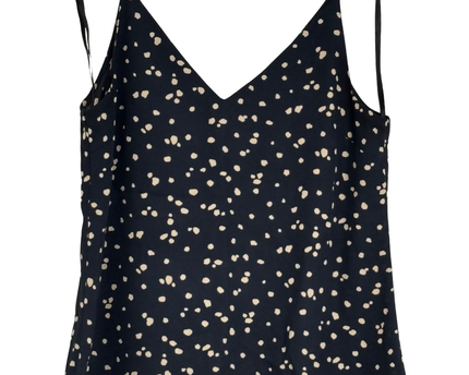 Primark Navy Blue Polka Dot V-Neck Spaghetti Strap Cami Top