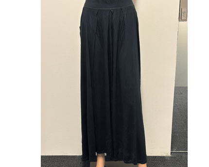 Ralph Lauren Solid Black Flowy A-Line Maxi Skirt