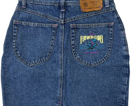 HOKO Famous Jeans 'Flower Club' Vintage High-Waist Denim Skirt