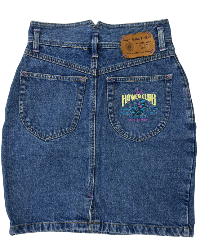 HOKO Famous Jeans 'Flower Club' Vintage High-Waist Denim Skirt