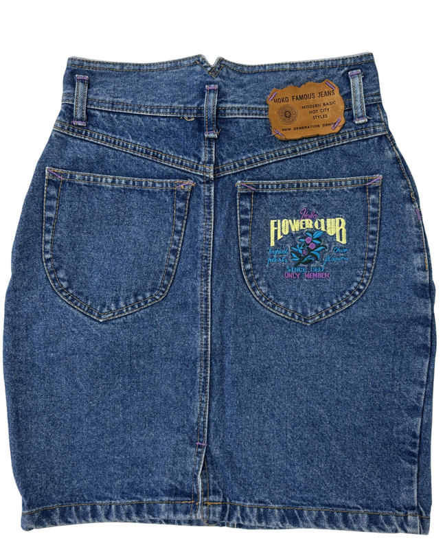 HOKO Famous Jeans 'Flower Club' Vintage High-Waist Denim Skirt
